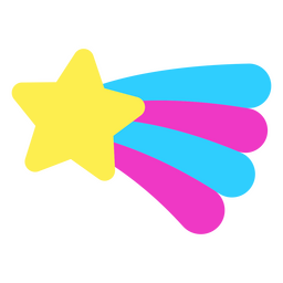 Mehrfarbige Sternschnuppe PNG-Design