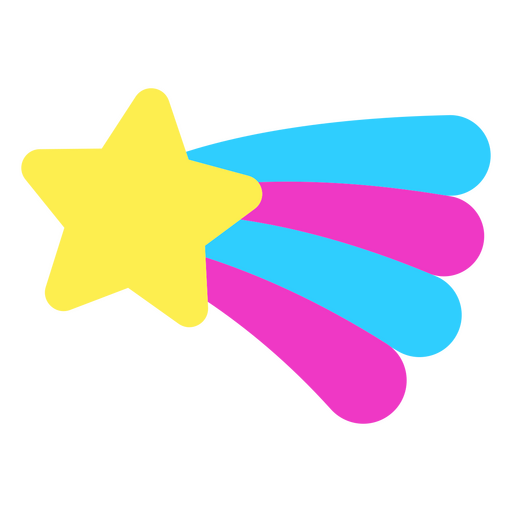 Multicolored shooting star PNG Design