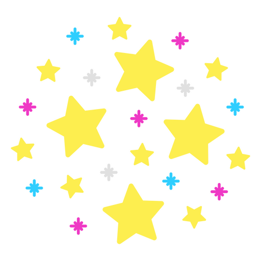 Constelação de estrelas multicoloridas Desenho PNG
