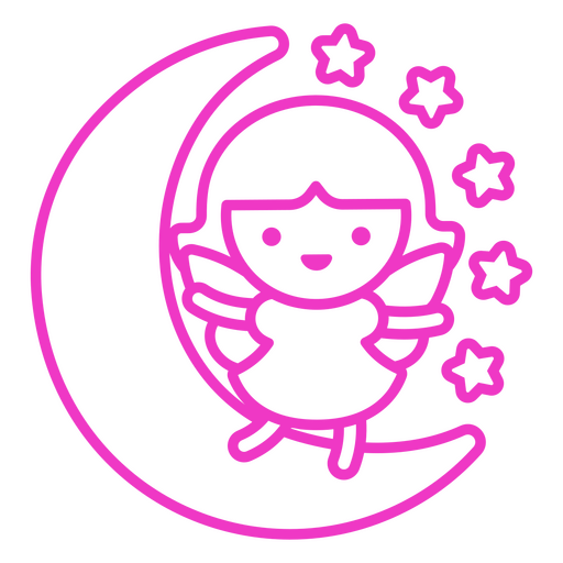 Magic fairy on the moon  PNG Design