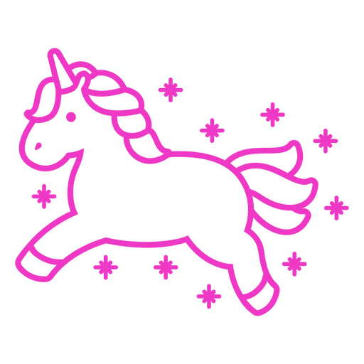 Unicornio rosa brillante Diseño PNG