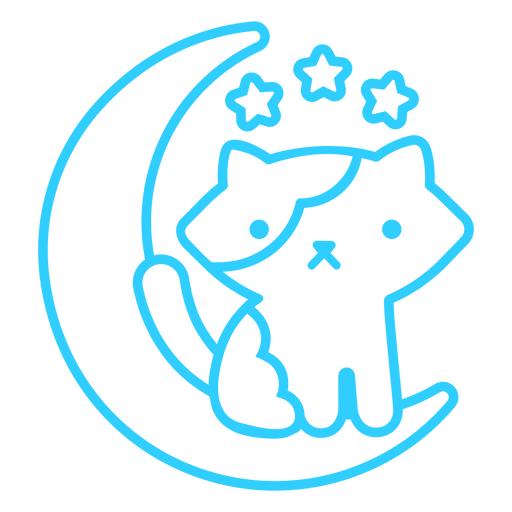 Cute confused cat on the moon PNG Design