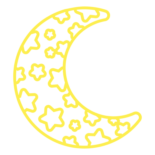 Moon filled with stars in a peaceful night PNG Design