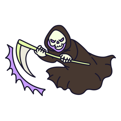 Flying grim reaper holding the sickle PNG Design