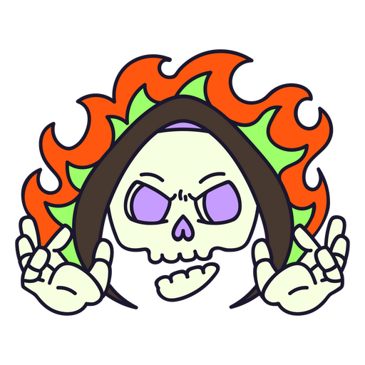 Personaje de llamas Grim Reaper Diseño PNG