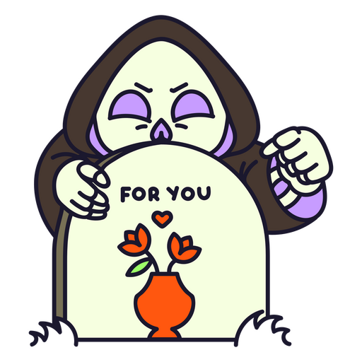 Grim reaper tomb cemetery character PNG Design