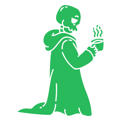 Grim reaper bebiendo té caliente Diseño PNG