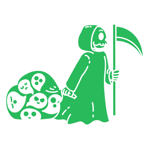 Grim reaper carrying ghosts PNG Design