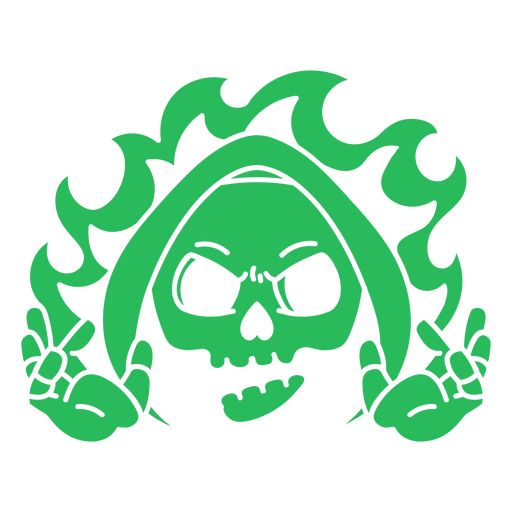 Angry grim reaper on fire PNG Design