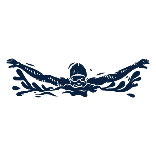 Swimmer doing butterfly style PNG Design
