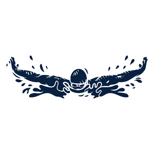 Swimmer doing excellent butterfly stroke PNG Design