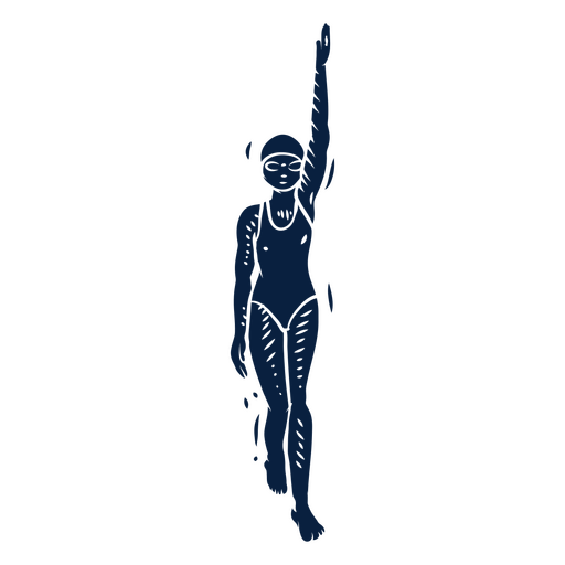 Nadador practicando brazada de espalda Diseño PNG