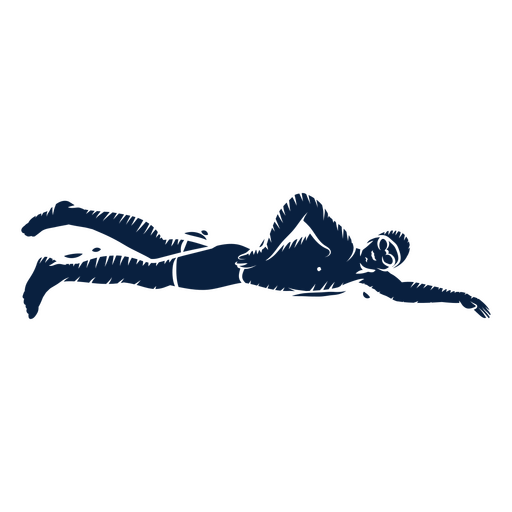 Nadador practicando crol Diseño PNG