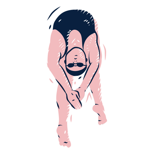Swimmer executing a back dive PNG Design