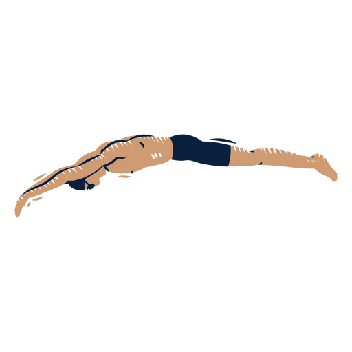 Experienced swimmer executing a dive PNG Design