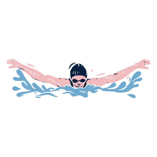 An experienced swimmer practicing breaststroke PNG Design