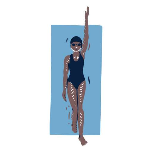 Practicing freestyle swim PNG Design