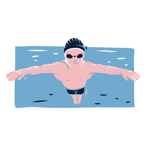 Schwimmer, der in den Pool vordringt PNG-Design