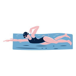 Girl Practicing Front Crawl PNG & SVG Design For T-Shirts