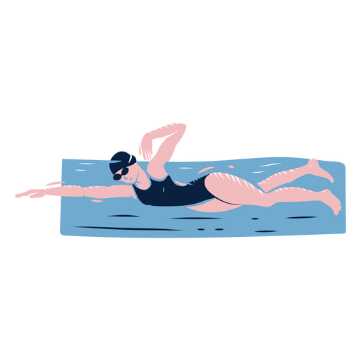 Girl practicing front crawl PNG Design