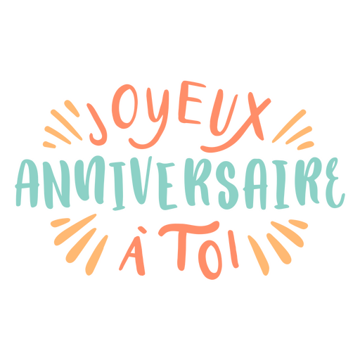 Joyeux aniversário à toi citação Desenho PNG