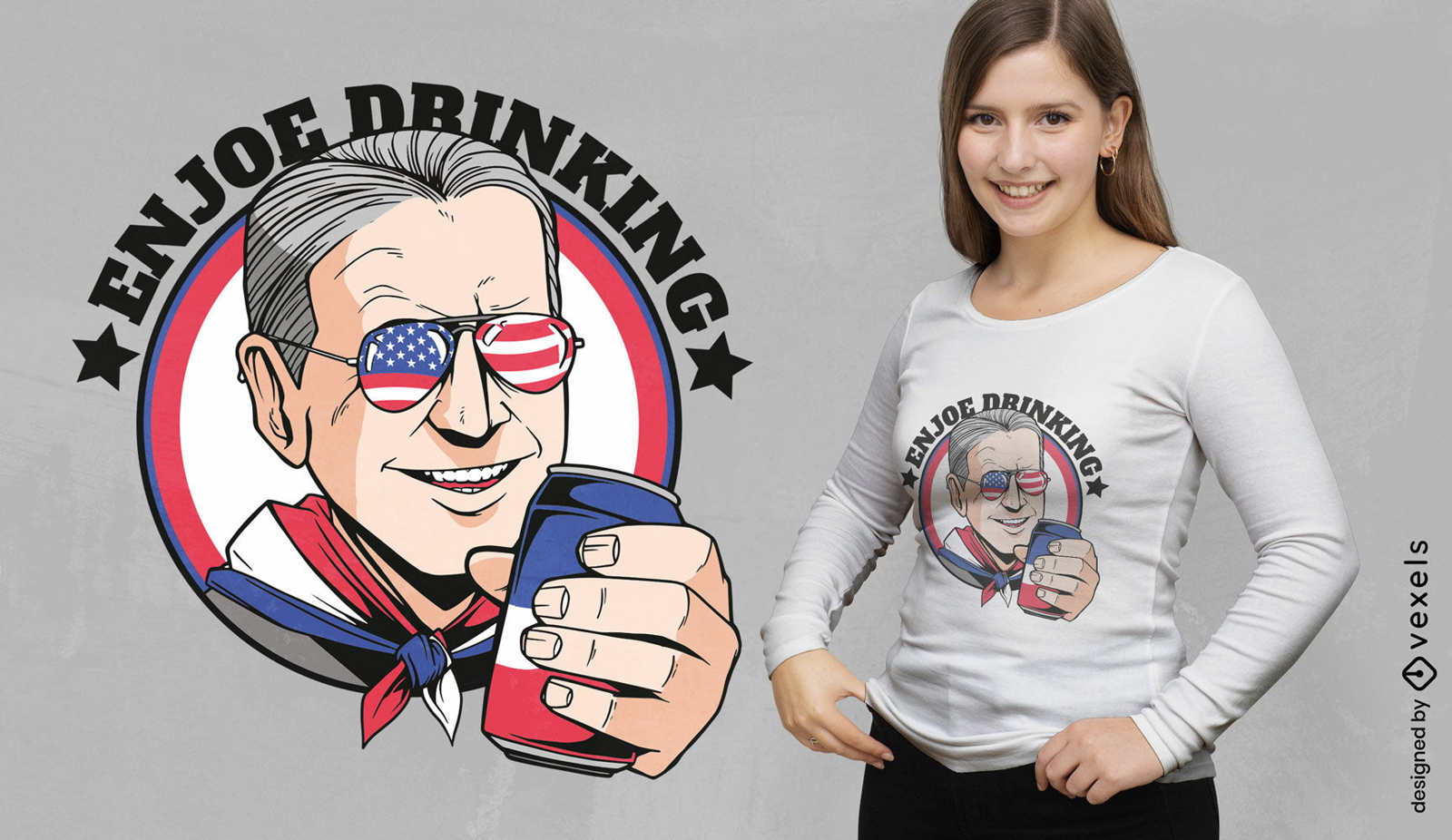 Amerikanischer Mann mit Bier-T-Shirt-Design