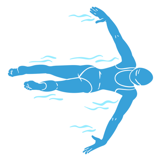 A swimmer doing a backstroke in a pool PNG Design