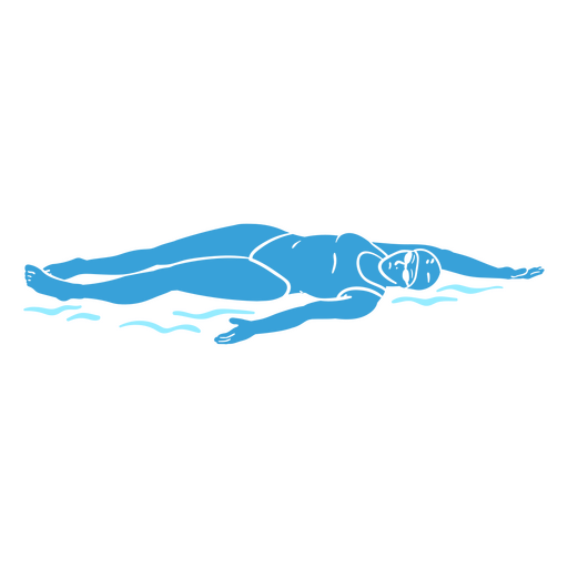 Female swimmer doing a backstroke in a pool PNG Design