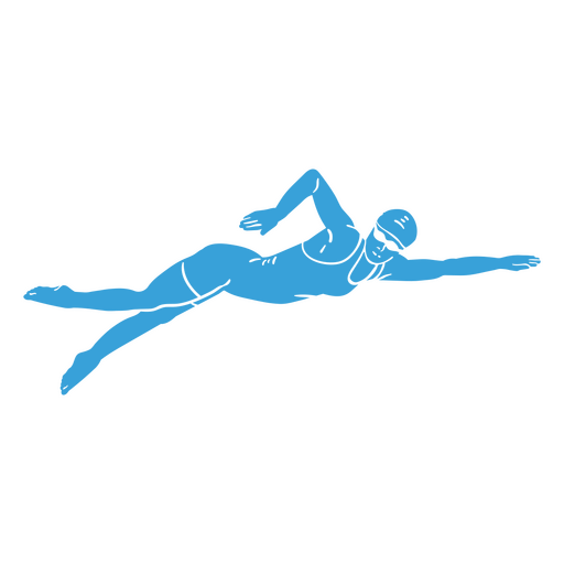 Un nadador practicando crol en la piscina Diseño PNG