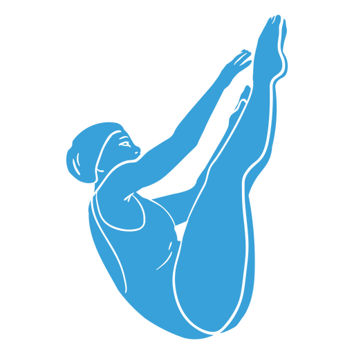 A swimmer performing a back dive PNG Design