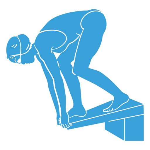 A swimmer on a diving board PNG Design