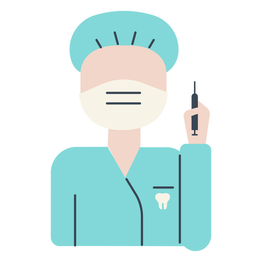 A dentist holding an anesthetic syringe PNG Design