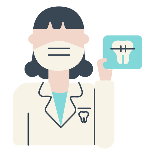 A dentist holding a dental X-ray PNG Design