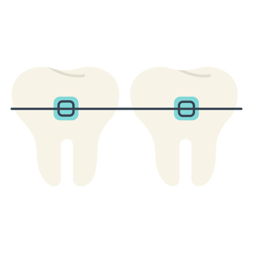 Zwei Backenzähne mit Klammern PNG-Design