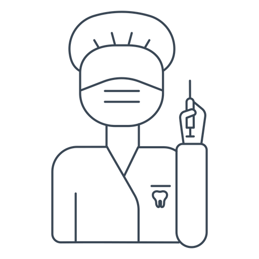 Icon of a dentist holding an anesthetic syringe PNG Design