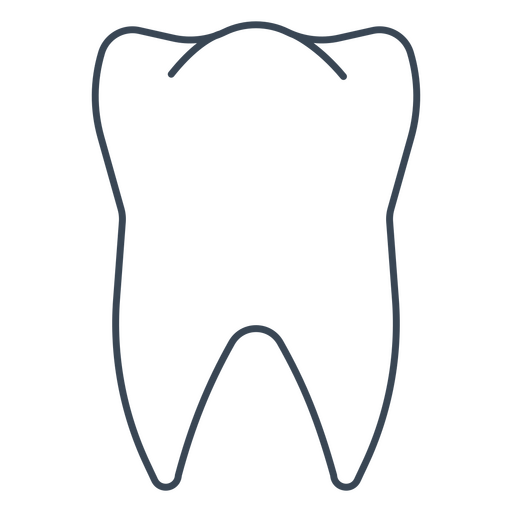 Dibujo simple de un diente molar Diseño PNG