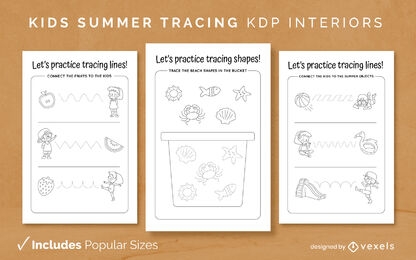 Niños de verano rastreando el diseño interior de kdp.