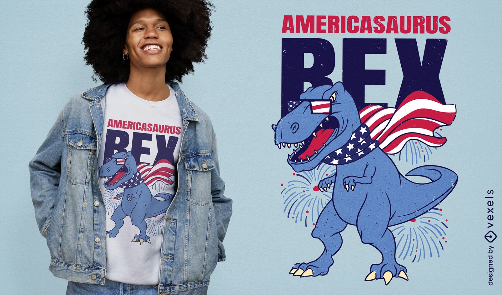 American t-rex t-shirt design