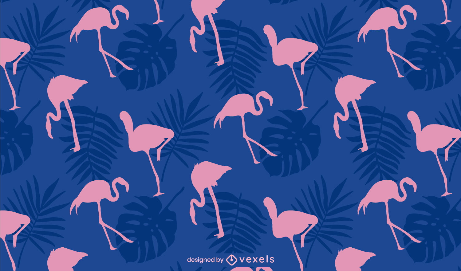 Design de padrão de silhuetas de pássaros flamingo