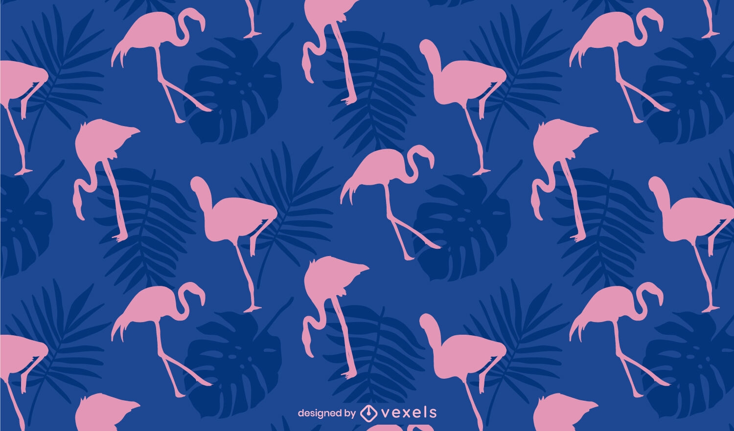 Flamingo bird silhouettes pattern design