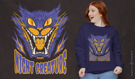 Nachtkreatur Halloween-T-Shirt-Design