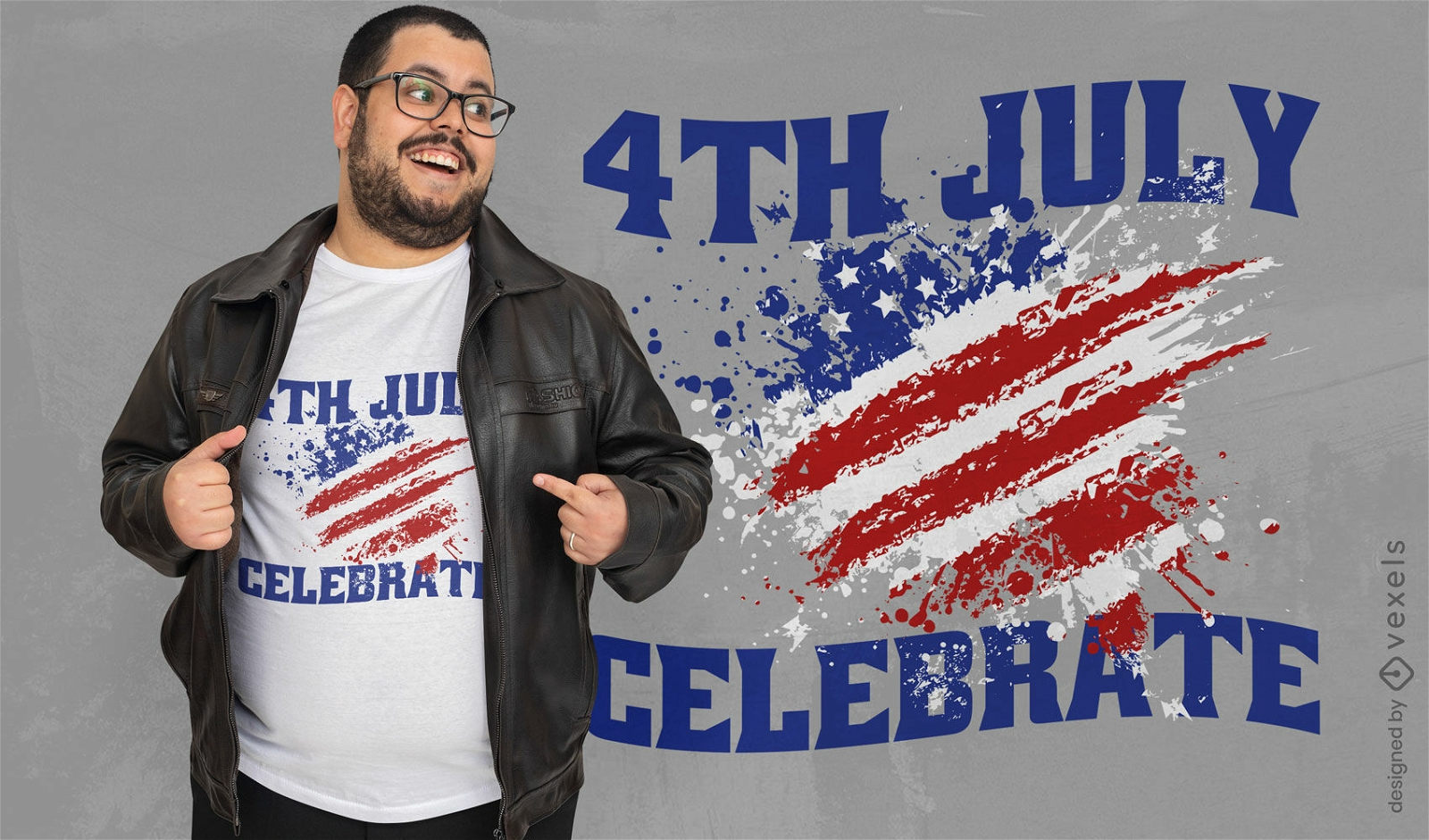 Feiern Sie den 4. Juli-Flaggen-T - Shirtentwurf