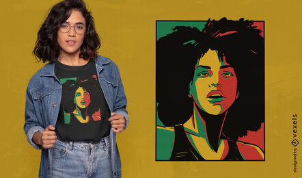Design de camiseta de retrato de mulher afro-americana
