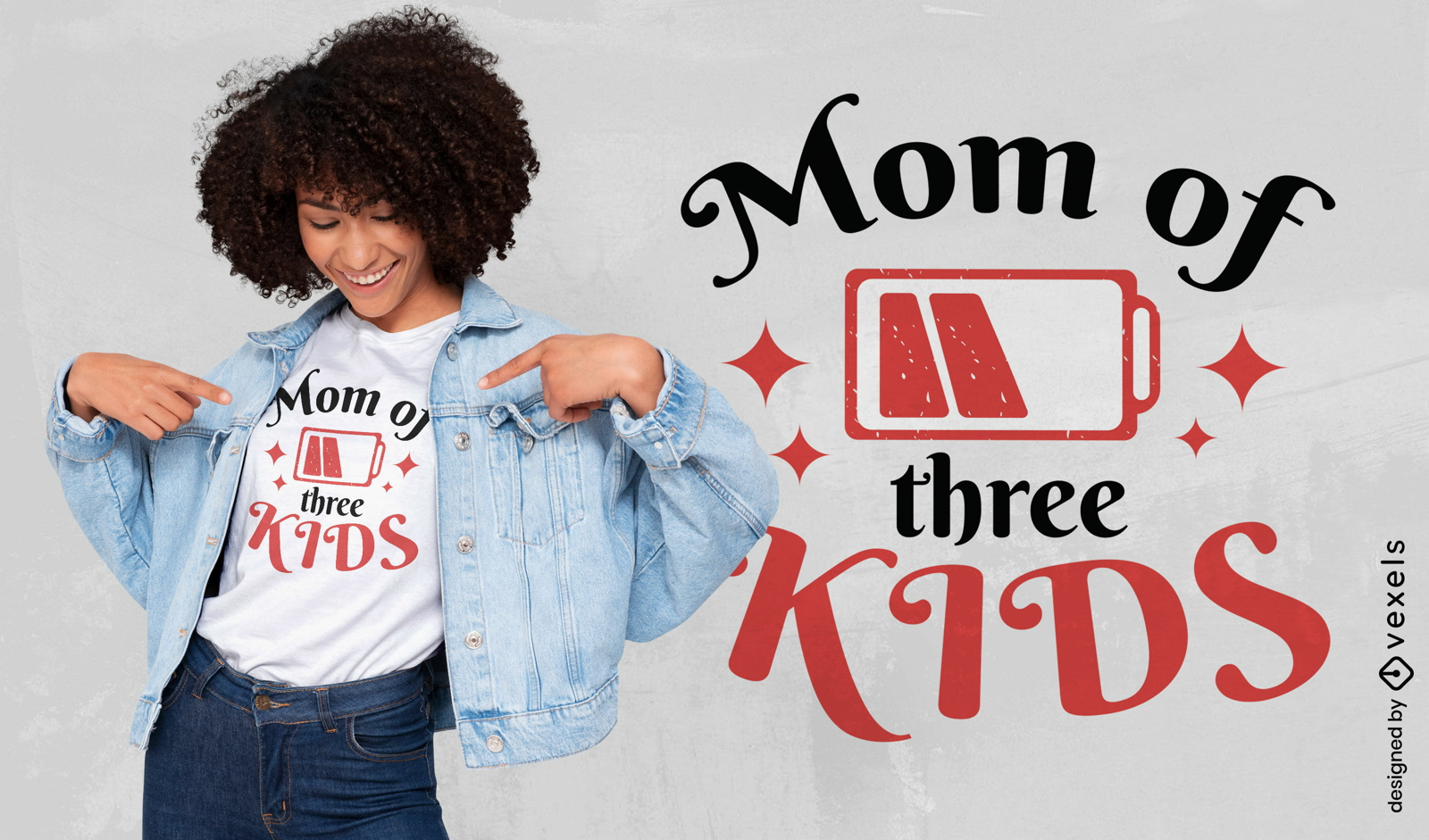 Mom of three quote t-shirt design