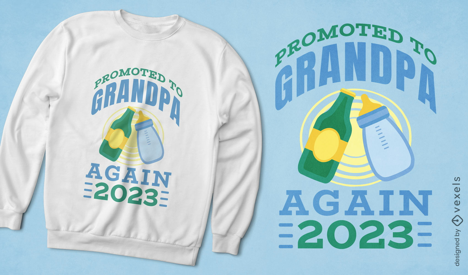 Promoted to grandpa quote t-shirt design