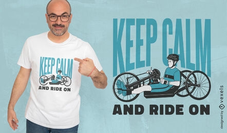 Paseo en diseño de camiseta de cita de bicicleta de conciencia