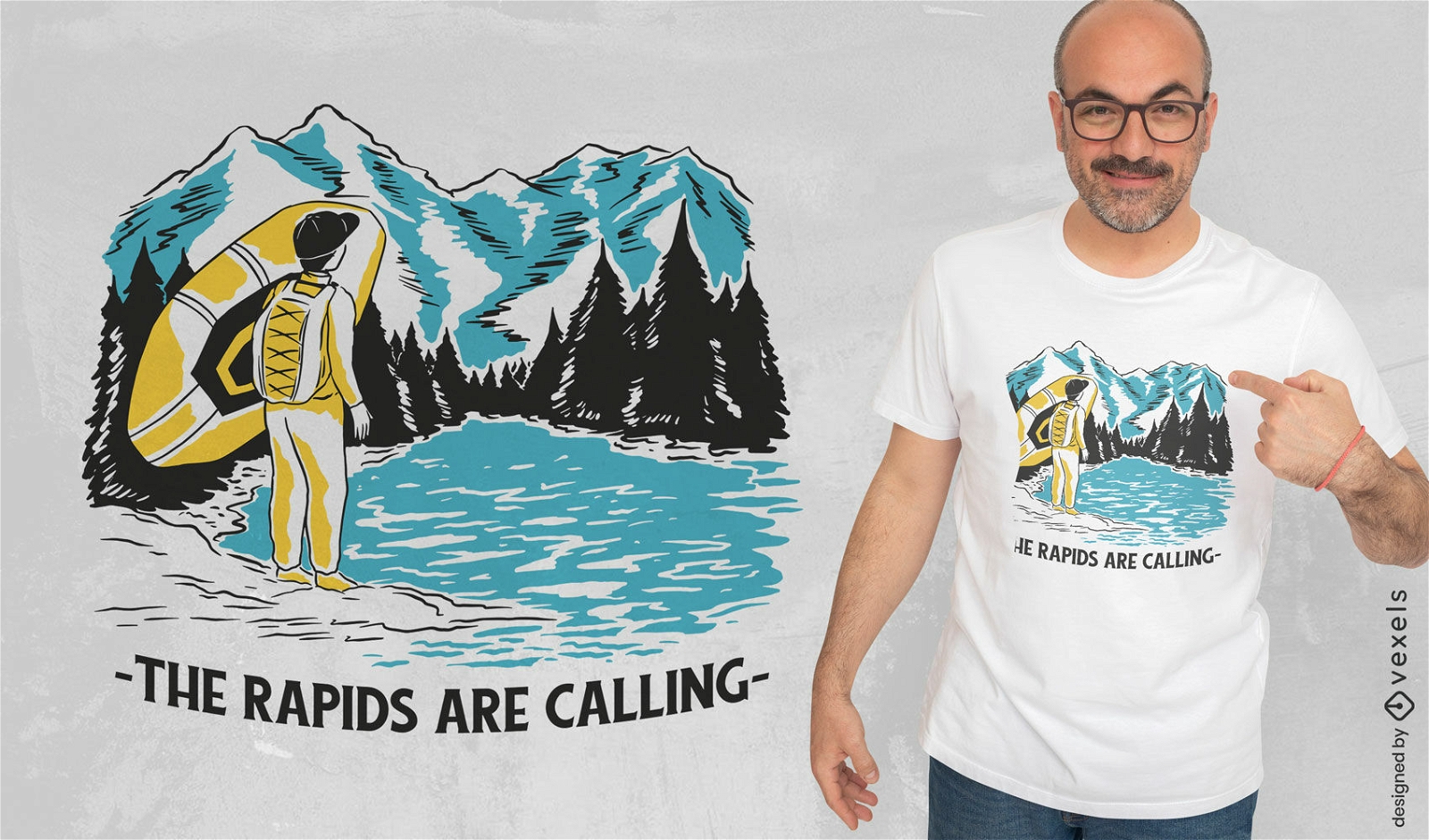 Rafting design de t-shirt de citação de hobby de montanha