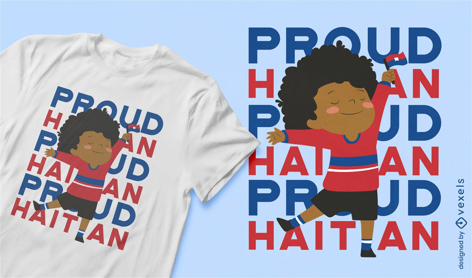 Design de camiseta de menino haitiano orgulhoso