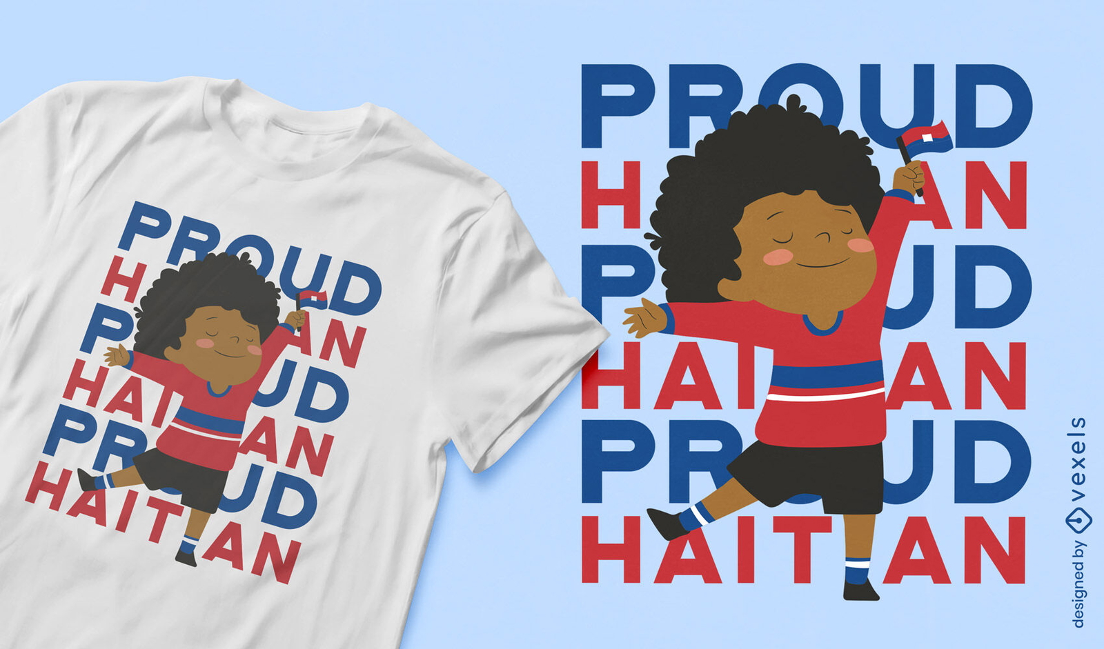 Diseño de camiseta de niño haitiano orgulloso