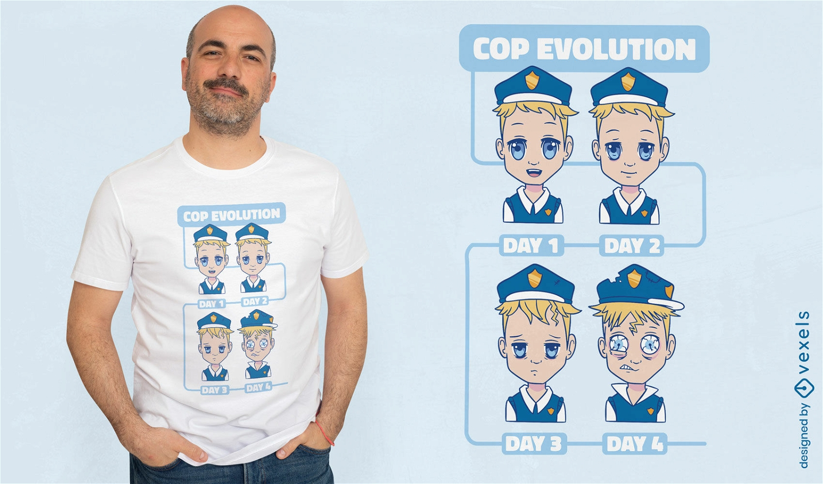 Cop evolution t-shirt design